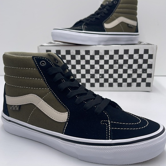 Vans WMNS Skate Sk8-Hi Black/Olive VN0A5FCCBKO Sneakers •